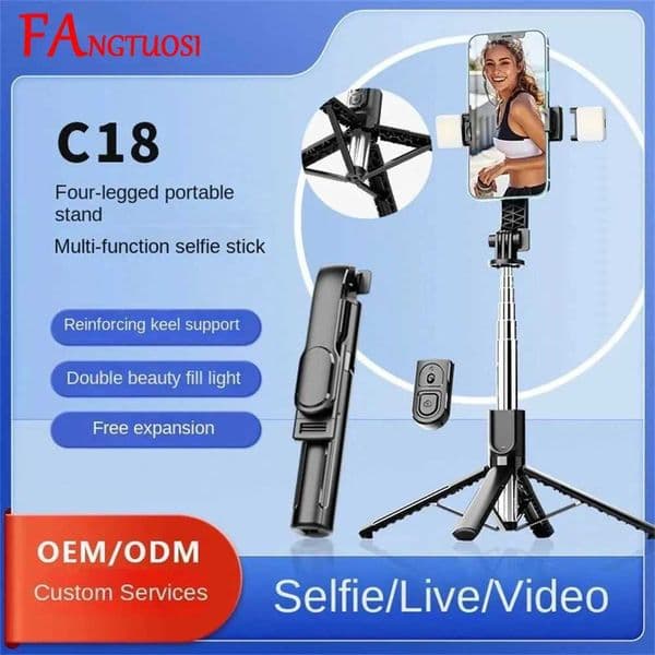 FANGTUOSI 2025 New Wireless Selfie Stick For Smartphone 405 Inch Tripod with Bluetooth Remote Portables Foldable Stand For Live Z260522