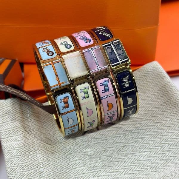 bracelet designer for women 12mm Wide Colorful Enamel Open Cuff Bracelet for Women Gold Plated Cartoon Print Bangle 17/19cm Statement Jewelry for Daily Party