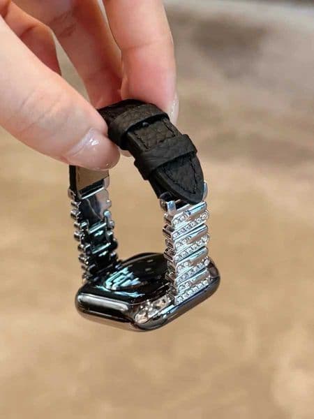 Upmarket Bling Leather loop For Watch band wen Series tra 11/10/9/8/7 40mm 41mm 42mm 44mm 45mm 46mm StrapJ260522