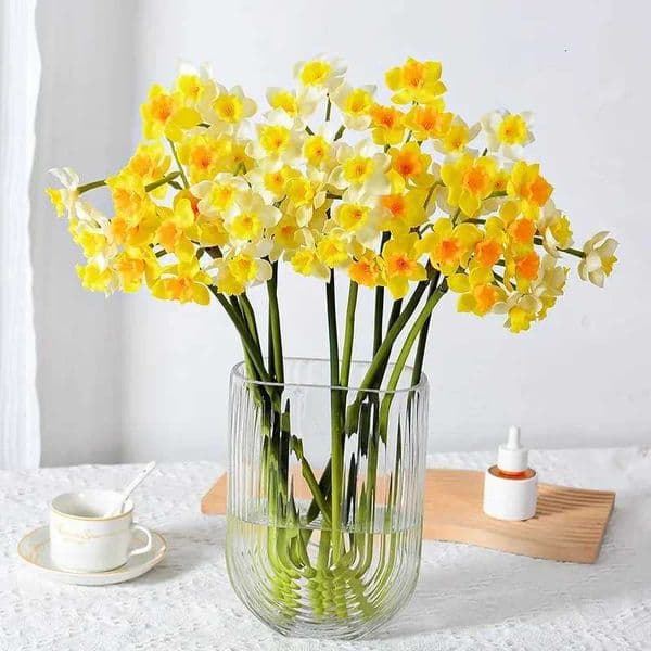 Artificial Daffodil for Home Decoration Soft Rubber Feel Wedding Ornaments Handmade Flowers L260522