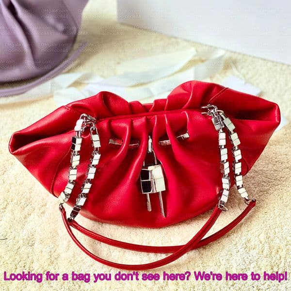 12A All-New Mirror Quality Designer Chain Clutch Bags for Women Small Bag 32cm Genuine Leather Handbags Luxury Bags Red Purse