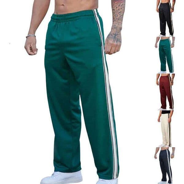 2026 spring and summer new trendy brand strips men's straight-leg pants American loose sports trousers sweatpants 26L0522
