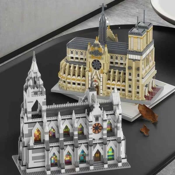 City Landmark Architecture Building Blocks DIY Assembly Cathedral Model Creative Desktop Decor Gift Z260522