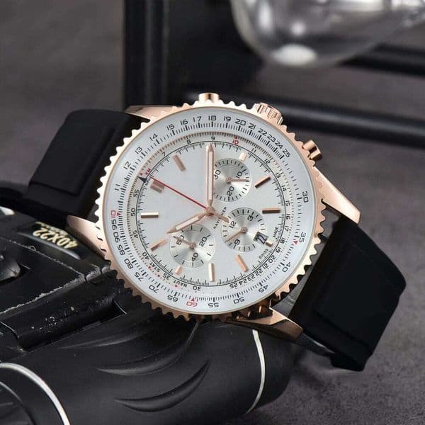 AAA Bretlly Navitime Designer Breils Elegant Mens Timepiece High Quality Chronograph Leather Band Movement Automatic Quartz Watch box