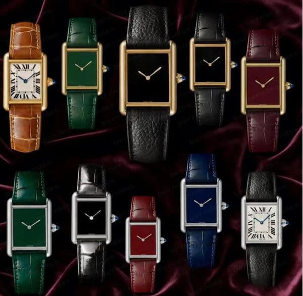 Tanks Watch Women Fashion Lady quartz watch simple appearance modeling imported calfskin sapphire inset suitable for party travel golden gene36