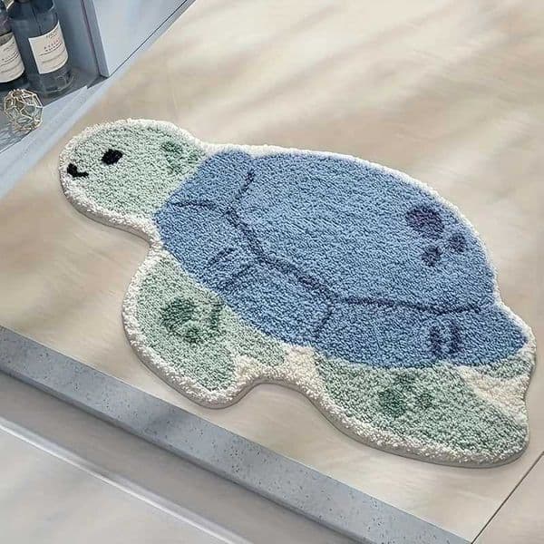VIKAMA Cartoon Turtle Shaped Rug Soft And Comfortable Cashmere Like Material Rug Bathroom And Hallway Rug Home Decor X260522