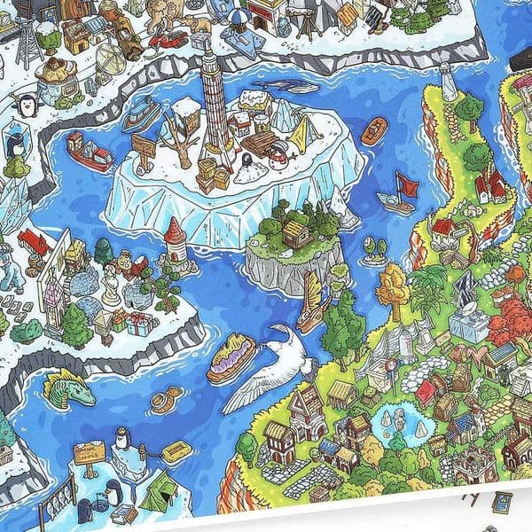 Kawaii era 3D Ice and Snow Age Landscape Sticker DIY Pocket Cabin Scene festival gift M260522
