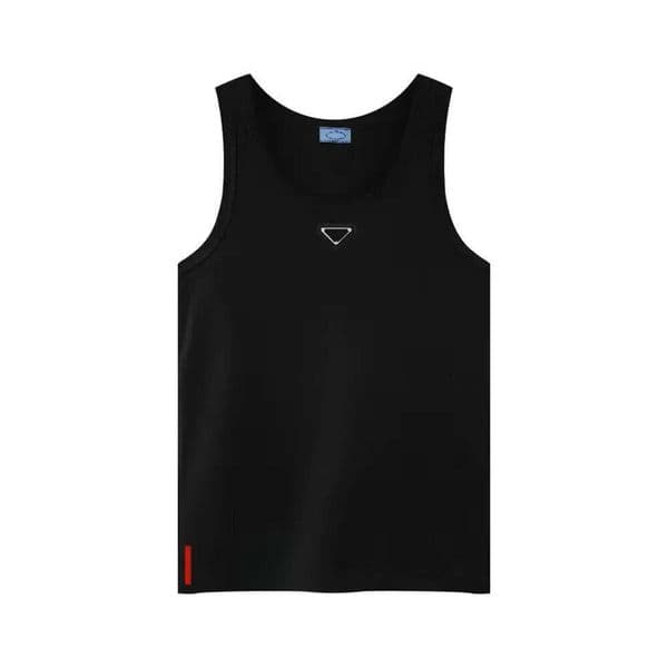Prade Shirt Designer Tees Men Tank Tops Triangle Pradliness Shirts Summer Slim Fit Sports Breathable Sweat Absorbing Black Underwear Fashion Pp Mens Clothing D25