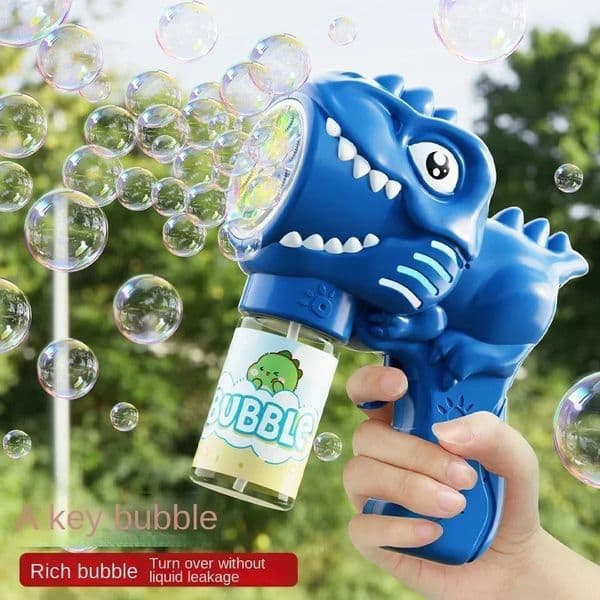 6-hole Dinosaur Bubble Machine Electric Bubble Gun with Light Fully Automatic Bubble Gun Automatic Soap Blower Outdoor Game Toy260514