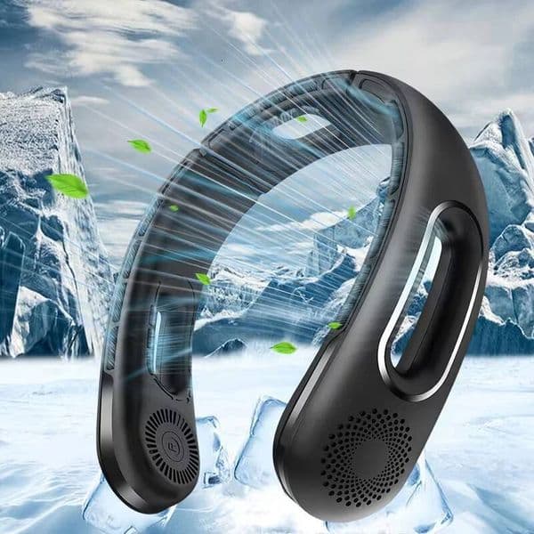 Portable Neck Fan, USB Rechargeable 360 Cooling Hands Free Bladeless, 4 Speeds 16H Battery, Wearable For Travel Office Outdoor