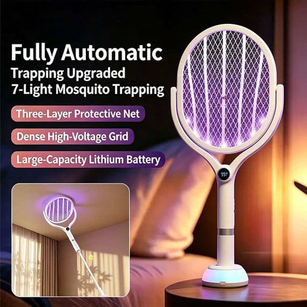 Electric Mosquito Swatter Brightness Display Type-C Rechargeable Insect Fly Zapper Mosquito Lamp Indoor Outdoor Pest ControlZHR260522