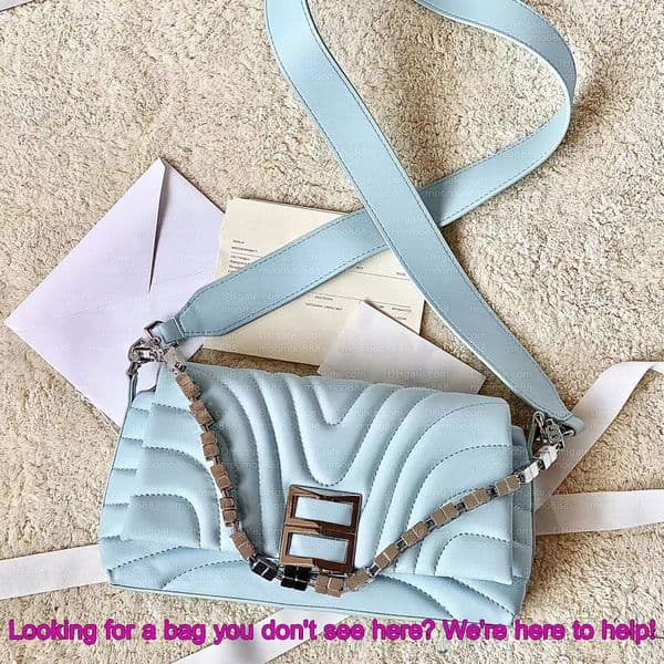 12A All-New Mirror Quality Designer Baguette Bags for Women Small Lambskin Leather Bag 25cm Handbags Luxury Shoulder Bags Blue Crossbody Purse with Box 19935