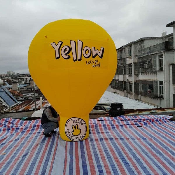 wholesale Inflatable Bouncer For Rental Business Wholesale Yellow Hot Air Balloon Model Customizable Giant Inflatable Ball Ideal For Corporate Events Promotions