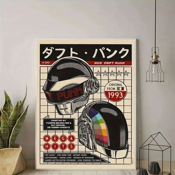 2026 Daft Punk Retro Helmet Wall Art Prints cologne Canvas Painting Poster Picture perfume For Living Bedroom Dining Room Home Decor Free Shipping 9