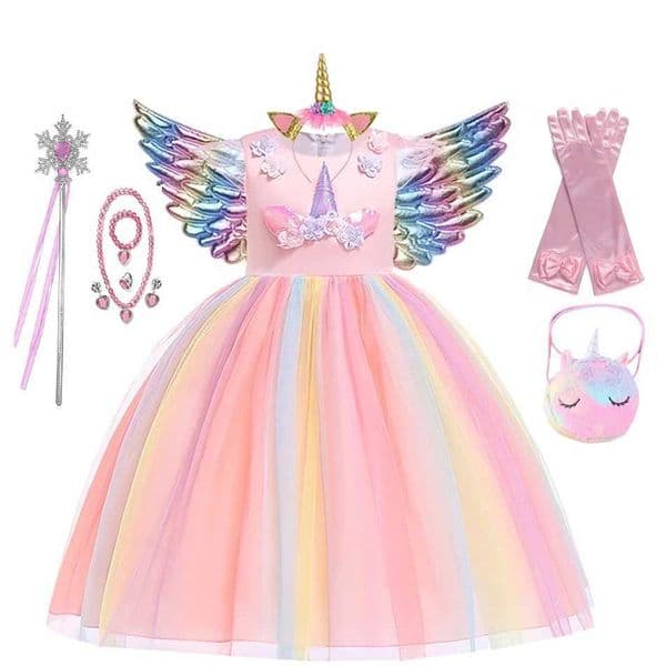 Kids Dress for Girls Party Dresses Flower Appliques Ball Gown Little Girl Princess Costumes Summer Children Clothing L260522