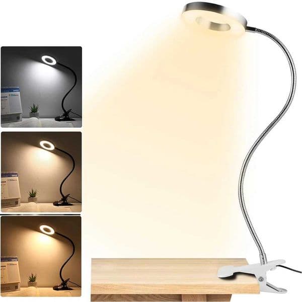 LED Reading Lights 360Flexible Gooseneck Dimmable Table Lamp Clip On Indoor Bedroom Eye Protection Desk Light Book Clamp Lamp C260521