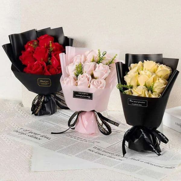 2026 9 Heads Soap Rose Bouquet Artificial Flower For Christmas Wedding Birthday Party Valentine's cologne perfume Day DIY Gift Home Decoration Free Shipping 8