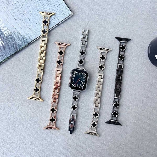 Four Leaf Metal Strap For Watch Band Series 10 46mm 42mm tra 2 49mm iWatch 9 8 7 6 5 4 3 SE 45mm 41mm 44mm 40mmJ260522