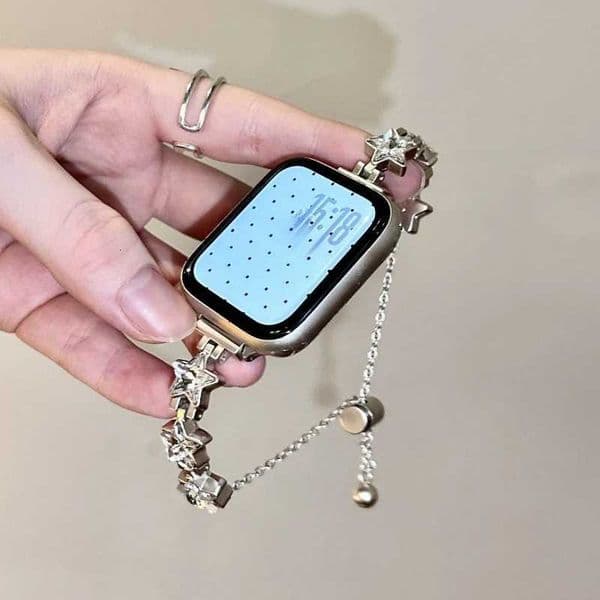 A sparkling star-patter metal watch bracelet for the S10-1 tra SE series telescopic bracelet watch not includedJ260522