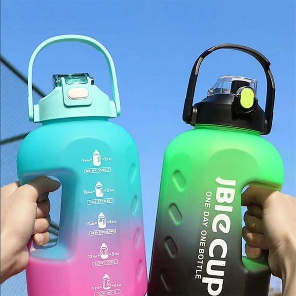 3 Liter Sports Water Bottle With Handle Large Capacity Fitness With Scale Gradient Kettle Outdoor Plastic Portable Water Bottle T260520