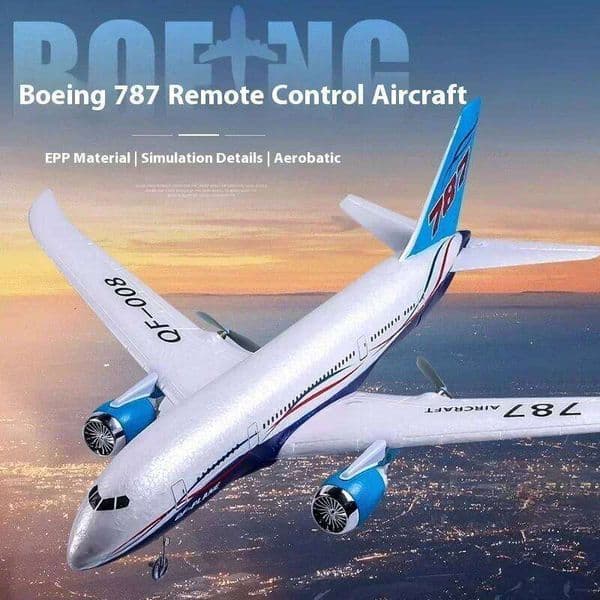 RC Boeing 787 Glider Qf008 2.4G Electric Remote Control Plane Three-Channel Fixed Wing Aircraft Passenger Jet Model Toy Kid Gift 26Y0522
