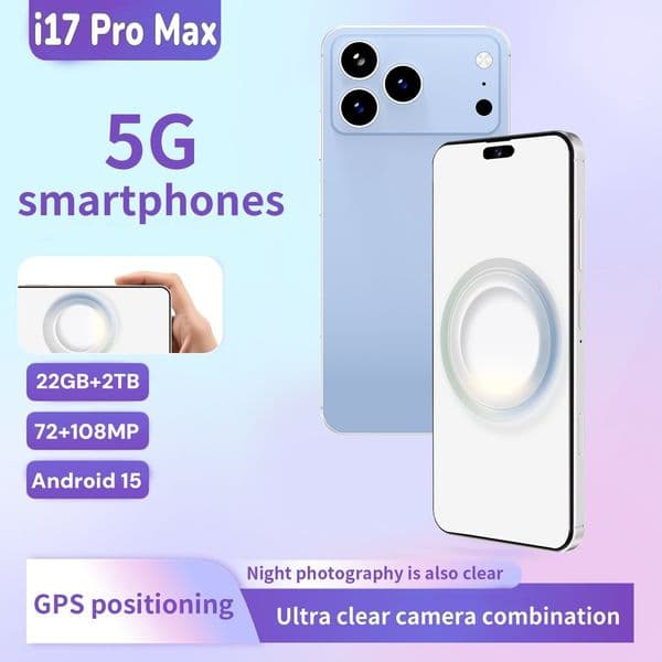 i17ProMax original 5G smartphone Global version Snapdragon 8 Gen3 10-core 7.3-inch screen (Smart Island) resolution 1440*3200 50+108MP 8000mAh IOS system Fast Charging