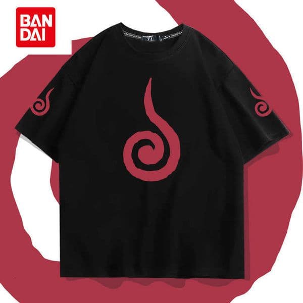 Naruto anime pure cotton short-sleeve T-shirt for men summer high school student trendy brand loose fit drop-shoulder half-sleeve top L260522FFS6