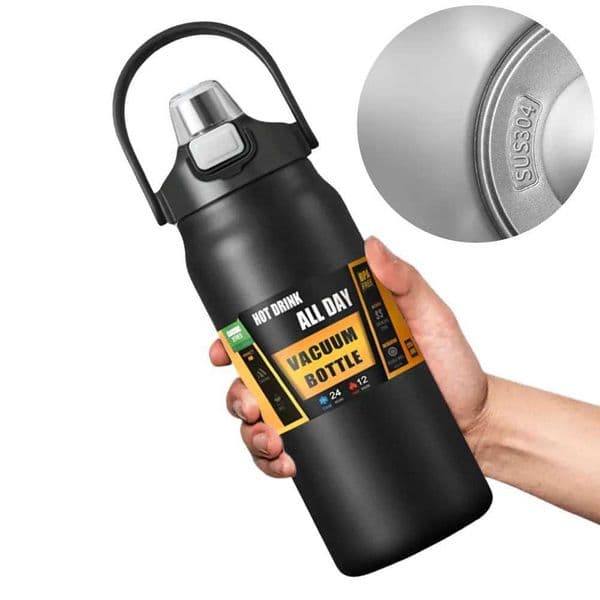 1200ml Insulated Bottle Stainless Steel Thermal Water Cup Vacuum Flask Wide Mouth Opening for Outdoor Travel T260520