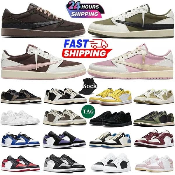 Top Quality Basketball Shoes For Men Women 1 Sneakers Dark Mocha Black White University Blue Bred Patent Lucky Green Light Smoke Grey Outdoor Sports Trainers