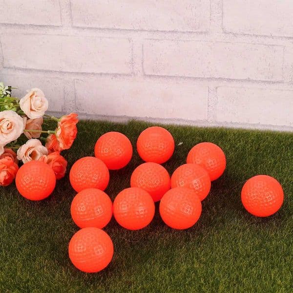 12Pcs Indoor Golf Balls Lightweight Practice Training Aids Orange Color High Visibility Soft Impact for Approach Full Shot C260522