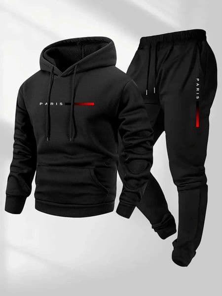 2025 letter printed sportswear set mens hooded sweatshirt long pants set spring and autumn winter warm suit Q260522