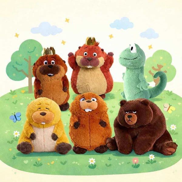 Hoppers Plush Doll New Anime Peripherals Beaver Transformation Stuffed Toy Soft Collectible Plushie For Kids Birthday Gift L260522