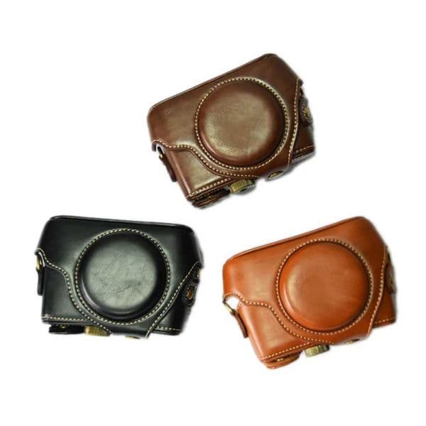 PU Leather Case Cover for RX100 RX100II RX100 M3 RX100III M4 M5 M6 with Screw Buttom Case Strap Shoulder Bag Z260522