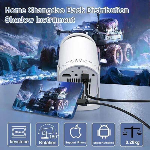 Salange Q5 Wireless Mini WIFI 6 1080P Support Portable 180 Rotatable Video Projector Compatible for Android IOS 26L0522