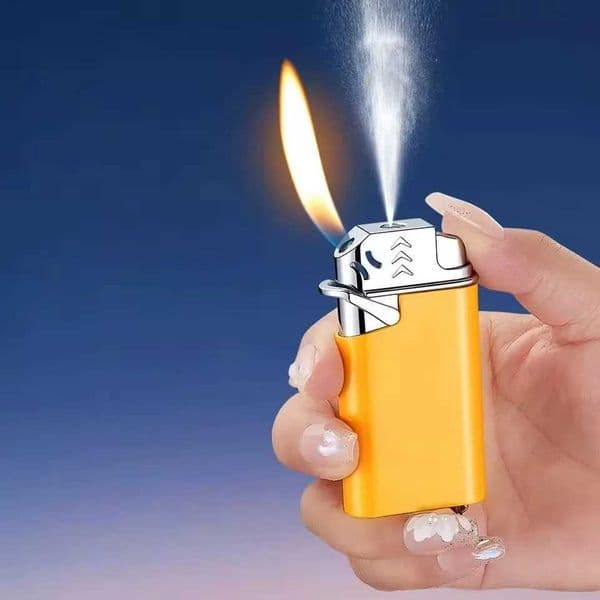 Metal Inflatable Lighters That Spray Water Butane Flame Pranks Water Guns Lighters Cigarette Accessories Smoking Gifts L260522