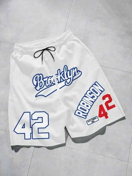 Mens No 42 Digital Printed Fitness Beach Daily Casual Sports Style Breathable Quick-Drying Sweat-Absorbing Mens Shorts Z260522