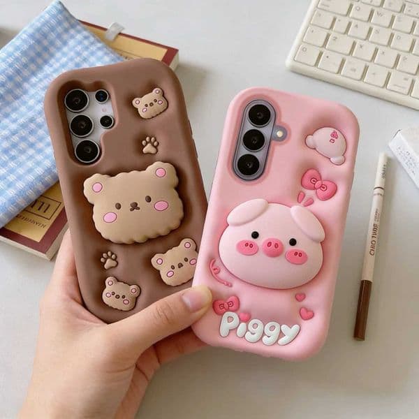 Cartoon Bear Big Holder Case for S26 S25 S24 S23 S21 FE Plus tra A17 A07 A06 A56 A36 A26 A12 A13 A14 A15 A53 A54 A55J260522