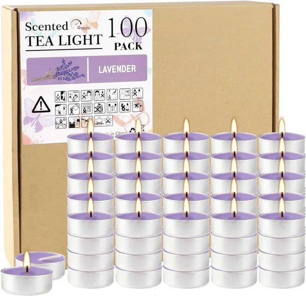 100 lavender scented aluminum shell tea wax purple tea wax burns with lavender fragrance suitable for family parties H260522