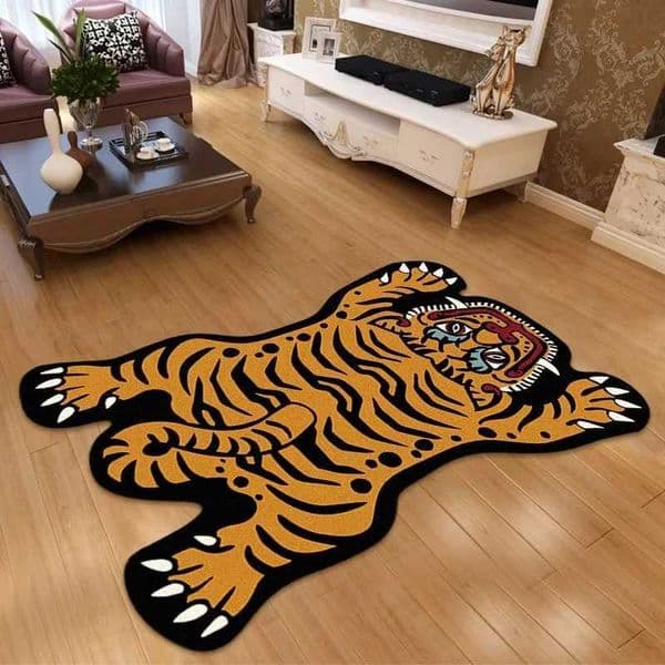VIKAMA Cartoon Tiger Carpet - Durable and Easy to Clean Home Decor Living Room Sofa Coffee Table Rug Bedside Rug for Bedroom X260522