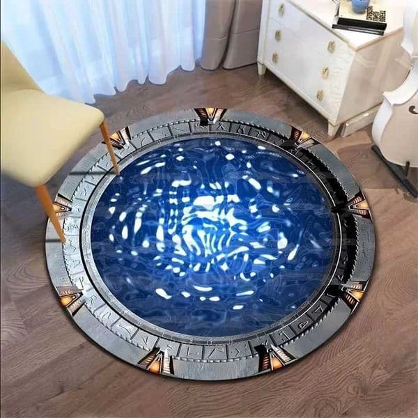 Stargate Round Carpet Movie Rug for Living Room Bedroom Decor Bedside Area Rug Lounge Sofa Anti-slip Mat Nursery Soft Floor Mat X260522