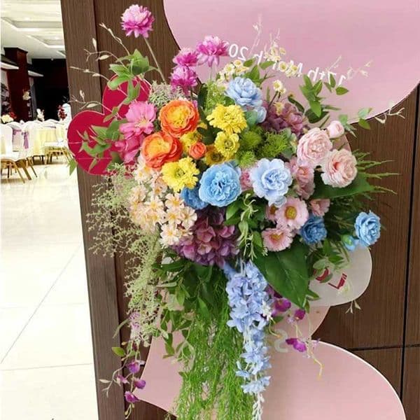 Colorful Rose hydrangea Green plant leaves Hanging Corner Flower Row Event Wedding Backdrop Arch Decor Floor Floral ArrangementR260522