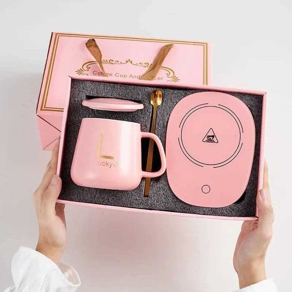 Smart self-heating cup with 55C constant temperature Gift box mug with spoon suitable for camping office use and as a giftT260522
