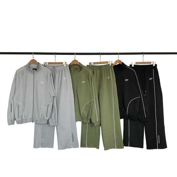 Trendy Brand 25 BP Micro Label Letter Embroidery Stand Collar Cardigan Sweatshirt Et Unisex High Street Long Pants Set