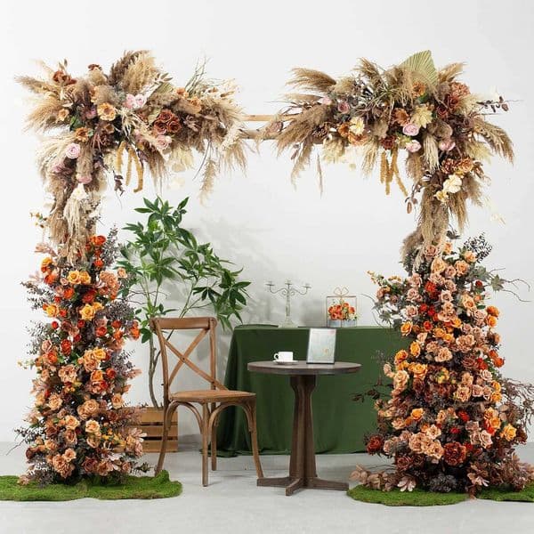 Luxury 5D Rose Pampas Grass Hydrangea Wedding Backdrop Arch KT Board Decor Floral Arrangement Sofa Table Runner Event PropsR260522