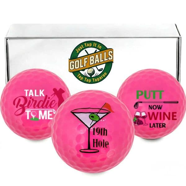 Novelty Golf Gifts for Men Unique 3 pcs pink Golf Balls with Gift Box Cool Accessories for Golfers and Fathers Day Gift C260522