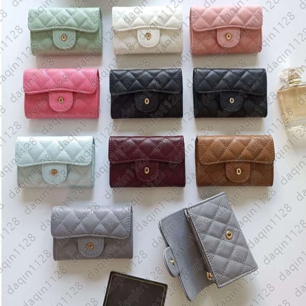 Flap Card Wallet Designer Clutch Quilted Card Holders Small Wallet Womens Coin Purse Compact Wallet Luxury Hand Bag Key Pouch Billfold Clip Change Purse A1BAN