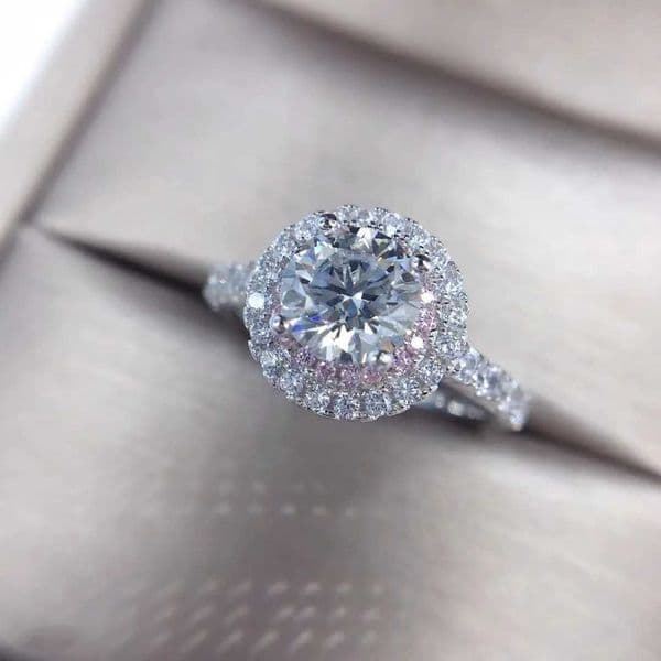 100 Real 18K Gold Ring for Women Natural AAA Moissanite Jewelry Gemstone Anillos De Bizuteria Tension Setting Mini Diamond RingR260522