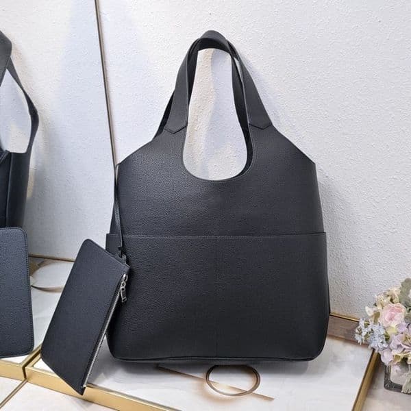 2026 summer new leather lychee texture design large capacity handbag French minimalist style women's shoulder bag designer bag
