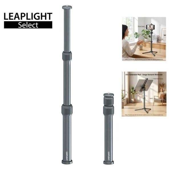 Leaplight all metal aluminum alloy tripod stand central axis extension rod stretchable desktop selfie stick Z260522
