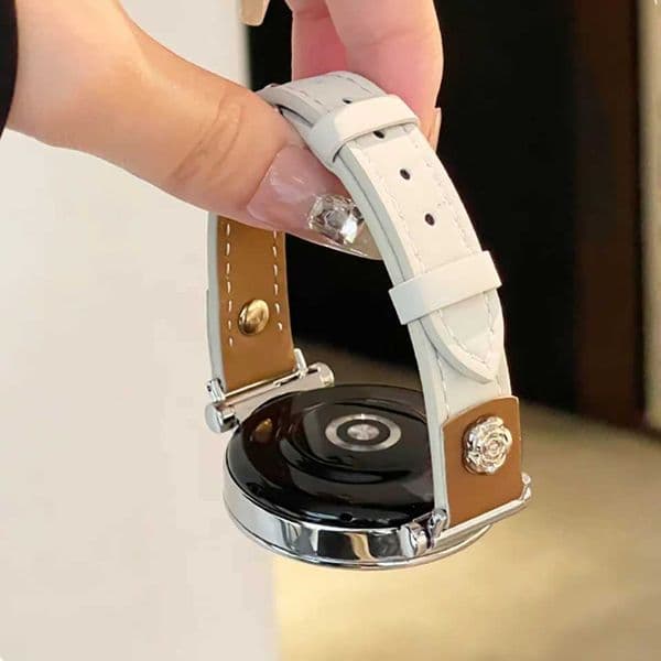 Luxury Slim Flower Leather Band For Galaxy Strap 41 4 6 5 Pro 3 7 42 Classic Active 40 44 Wen Floral Wrist Bracelet J260522